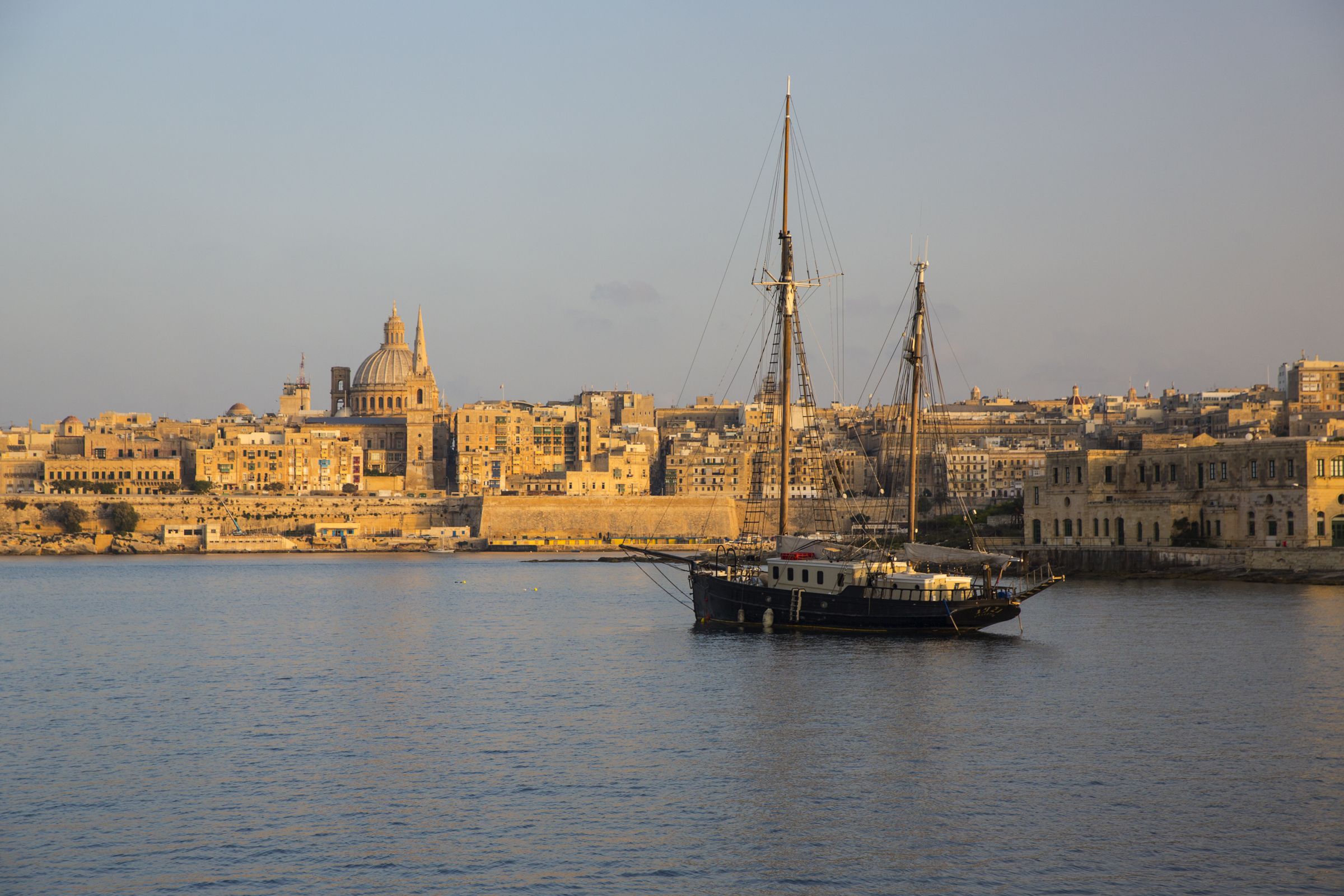 Valletta skyline across the harbour, Malta