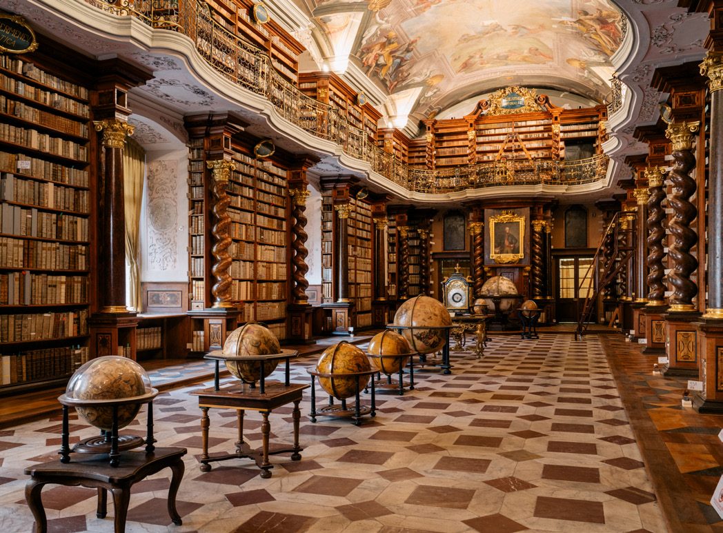 Baroque library hall of the Clementinum, Prague