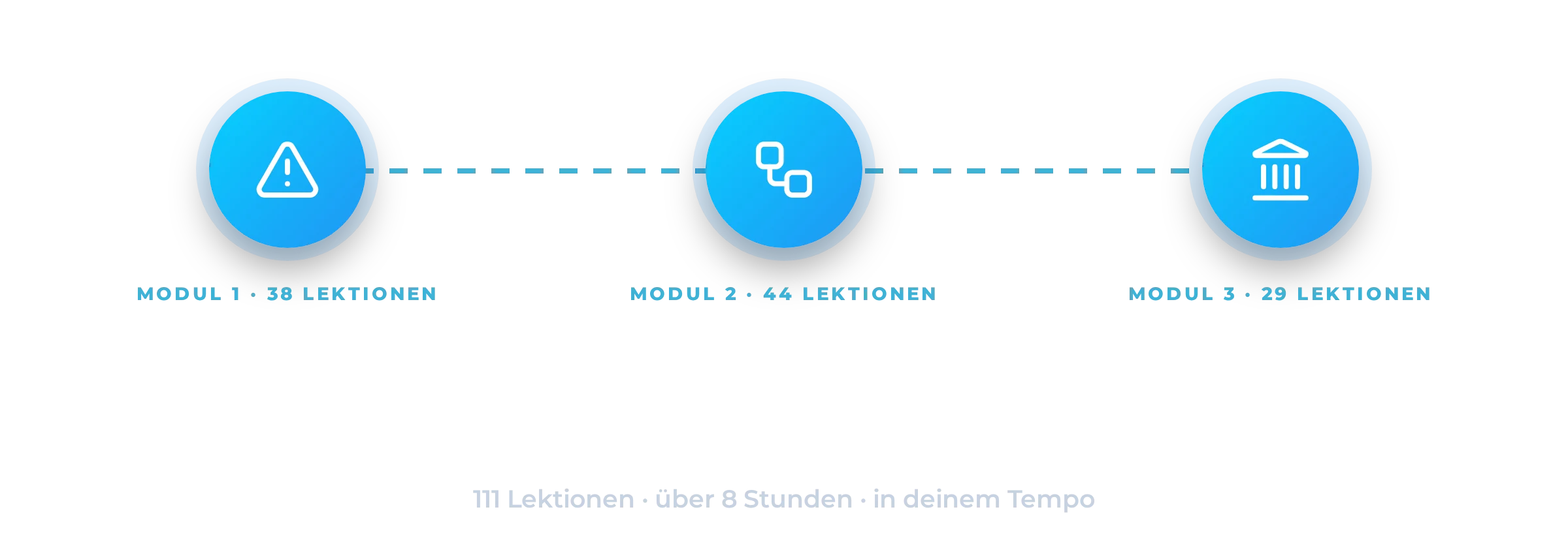Modul 1 Irrtümer erkennen, Modul 2 Kaufprozess verstehen, Modul 3 Rahmen einordnen