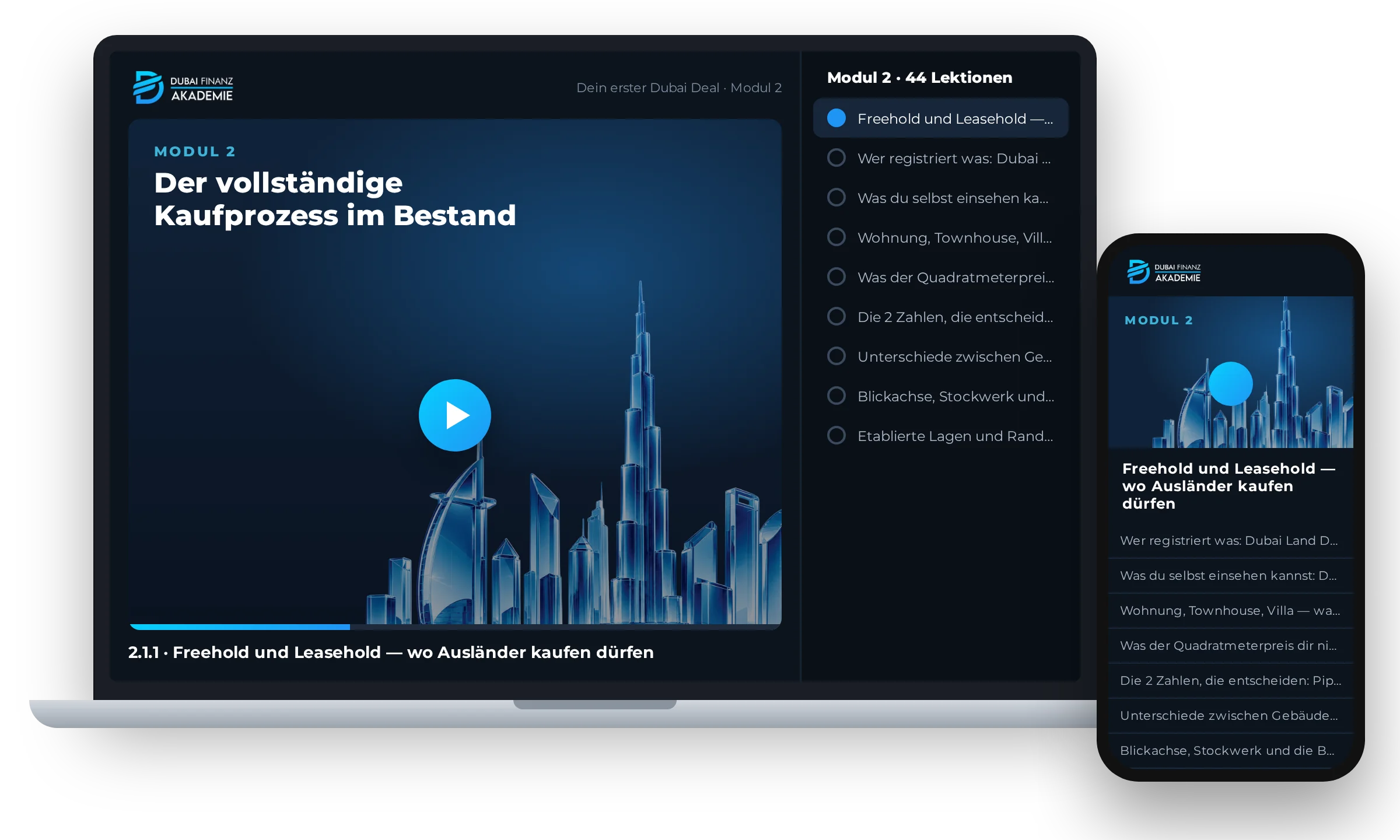 Modul 2 auf Laptop und Smartphone