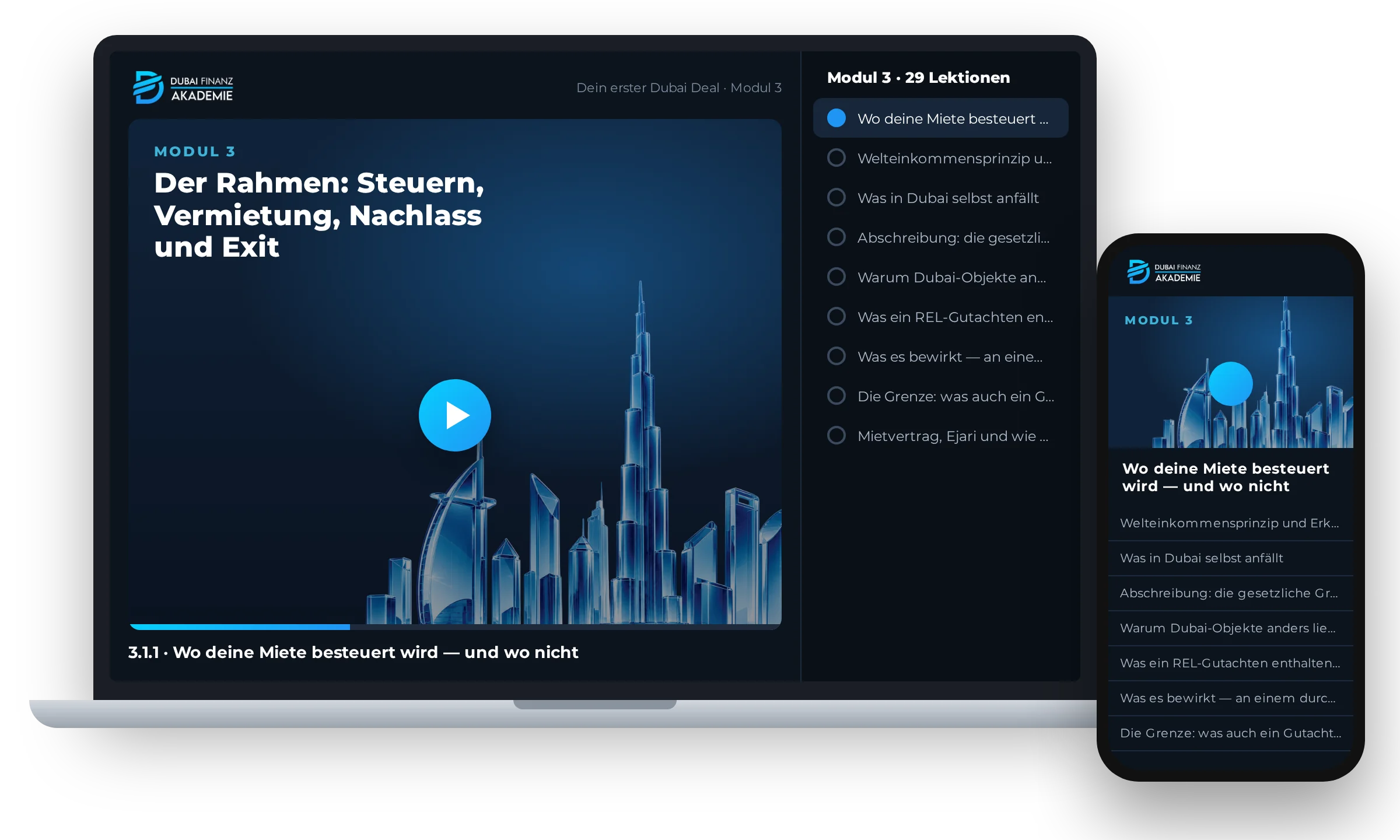 Modul 3 auf Laptop und Smartphone