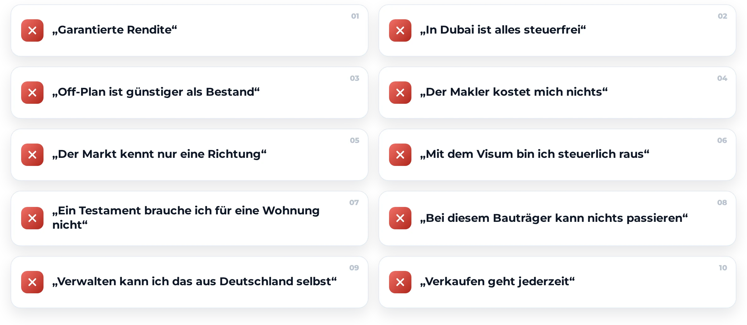 Die 10 Irrtümer über Dubai-Immobilien