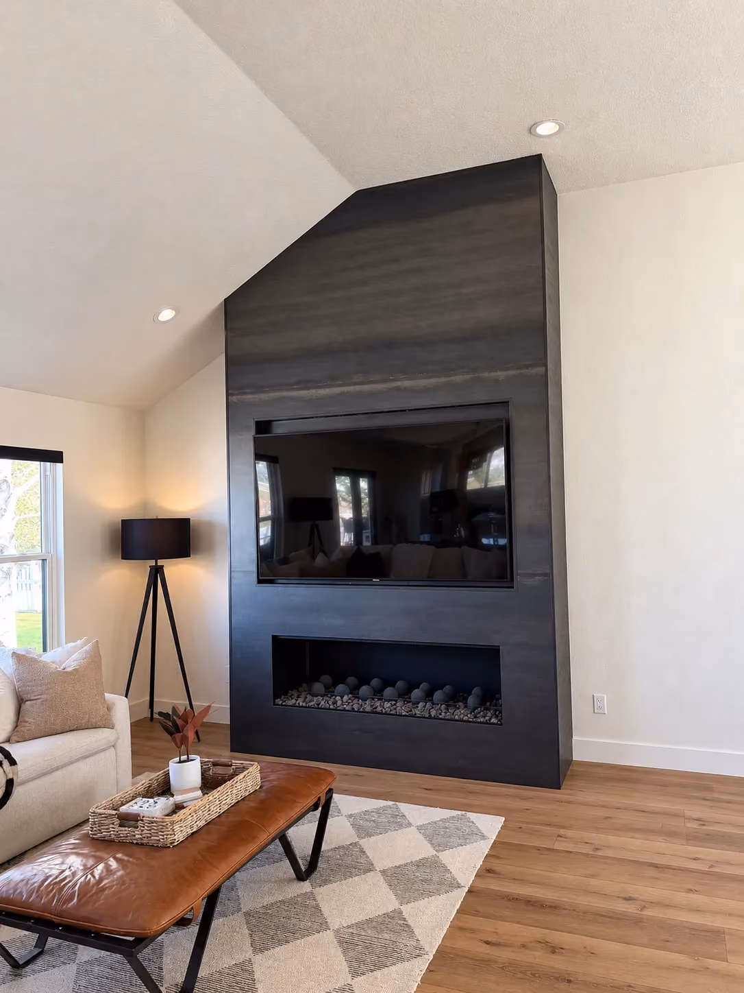 Metal fireplace surround