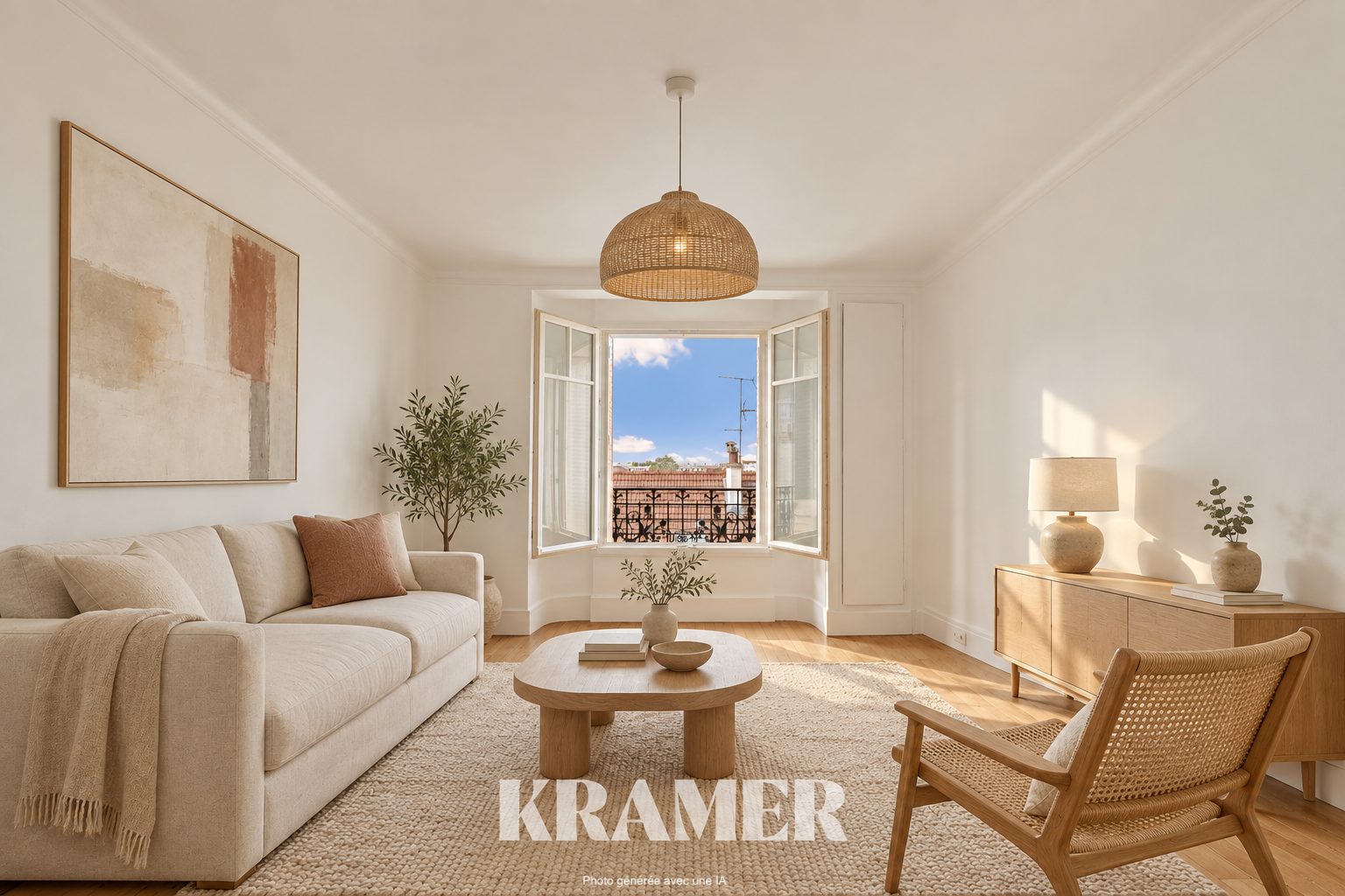 Appartement de 47 m², deux pièces dont une chambre, à Asnières-sur-Seine. Au 4e étage avec ascenseur et cave. 325 000 €.