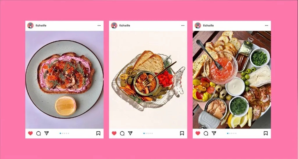 POLA Marketing Agency's digital mockups of Fishwife's product photography as Instagram posts.
