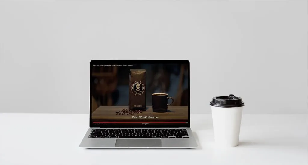 POLA Marketing Agency's digital mockup of Death Wish Coffee Company's YouTube video post.