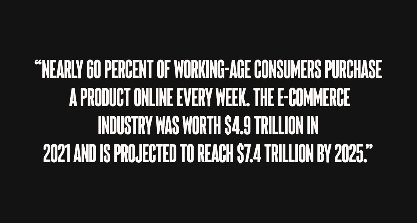 A graphic design of a quote from POLA Marketing's guide to e-commerce analytics