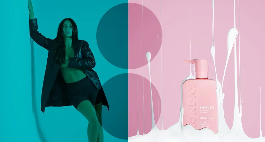 POLA Creative Studio product photo and on-model photo graphic for an Amazon storefront.
