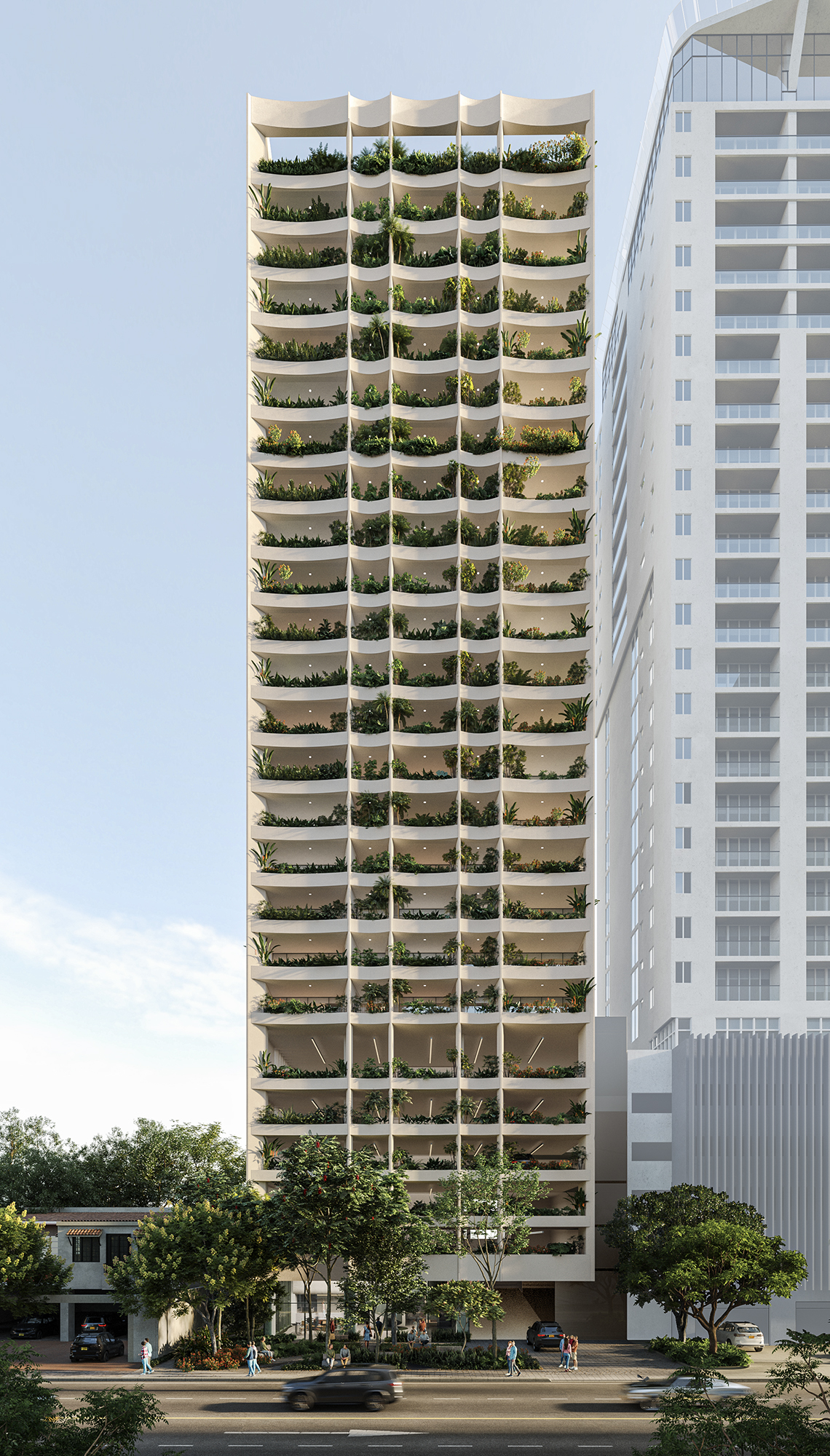 Render exterior de la torre A19 Cincuentenario