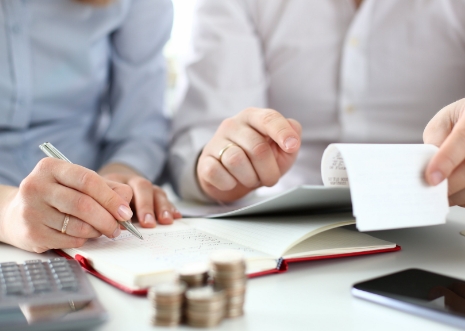 A person reviewing a financial plan