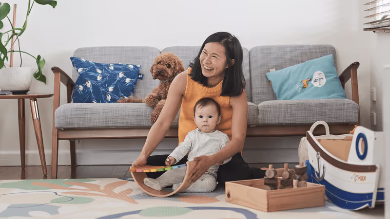 Harvey Founder Rebecca Smallchua and baby Arthur