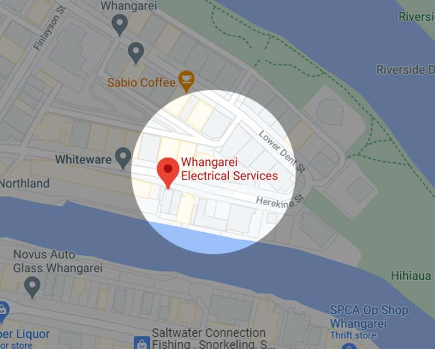 Map showing Whangarei Electrical Services at 24 Herekino St, Whangārei