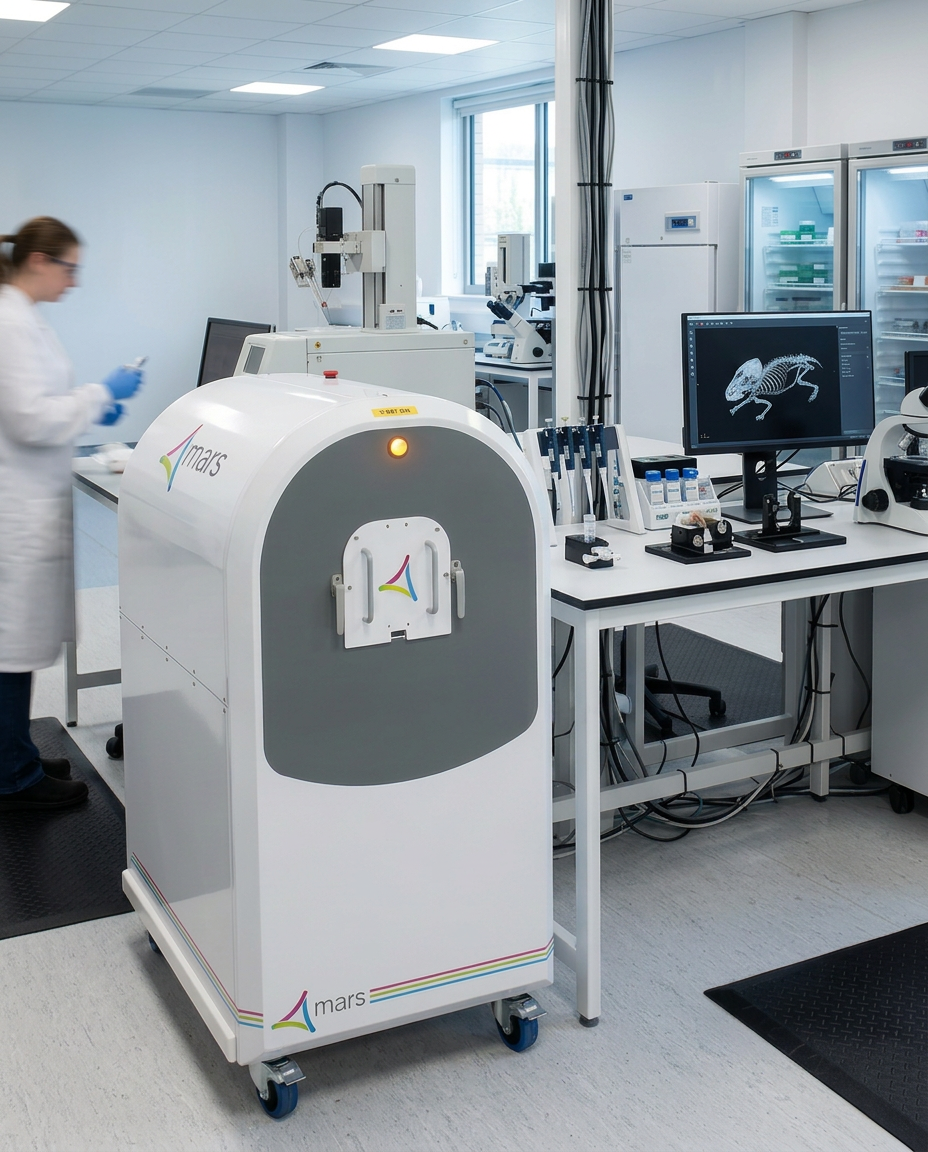 Typical lab environment with internally shielded Microlab scannner