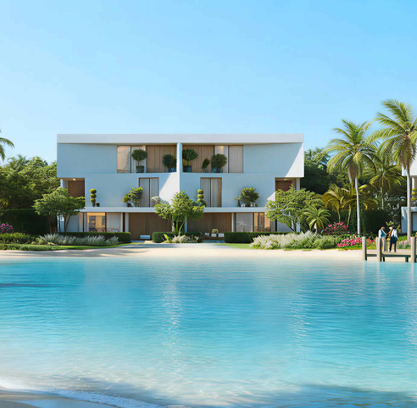 Lagoon-front homes at Lunaya by Zaya