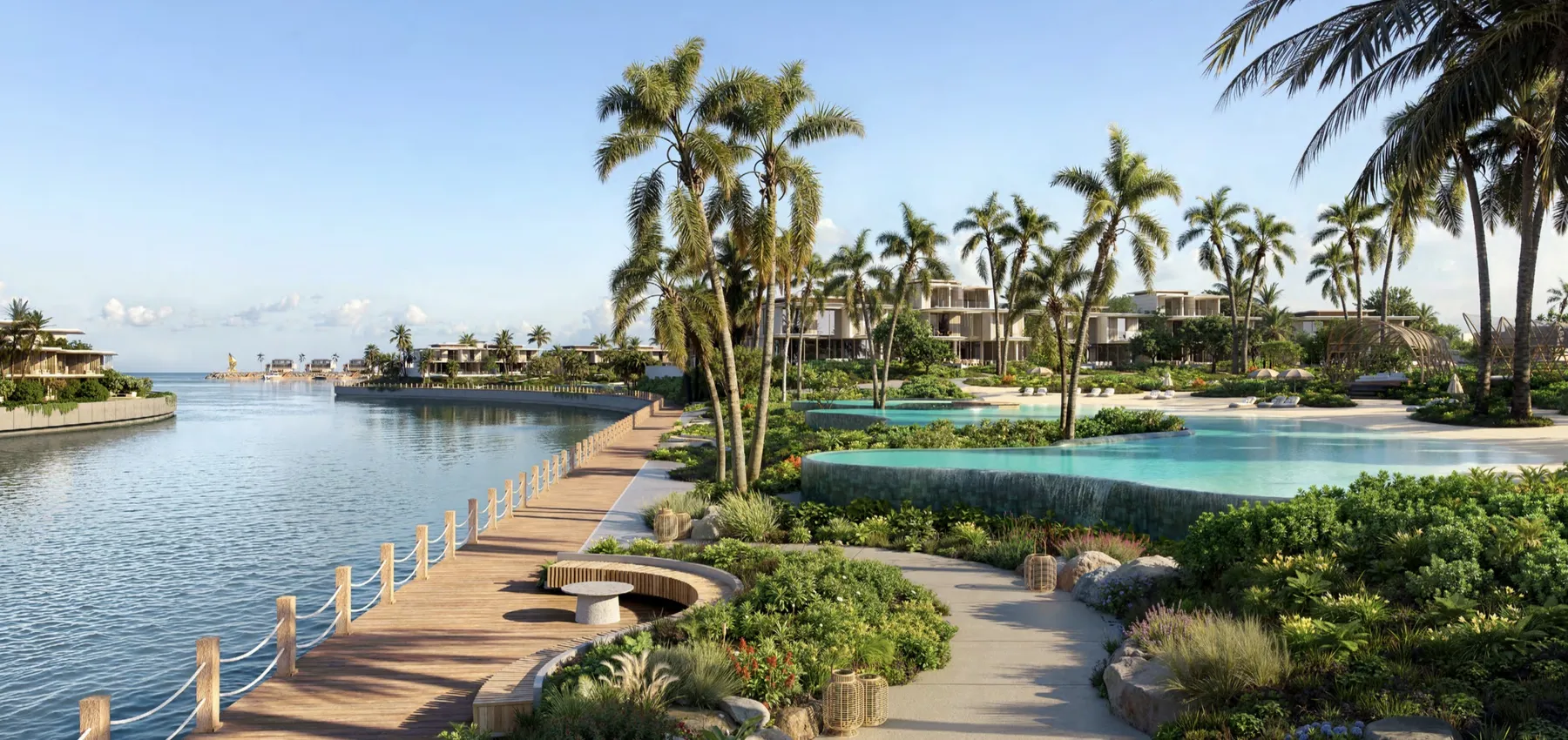 Waterfront promenade at Bay Estate, Dubai Islands