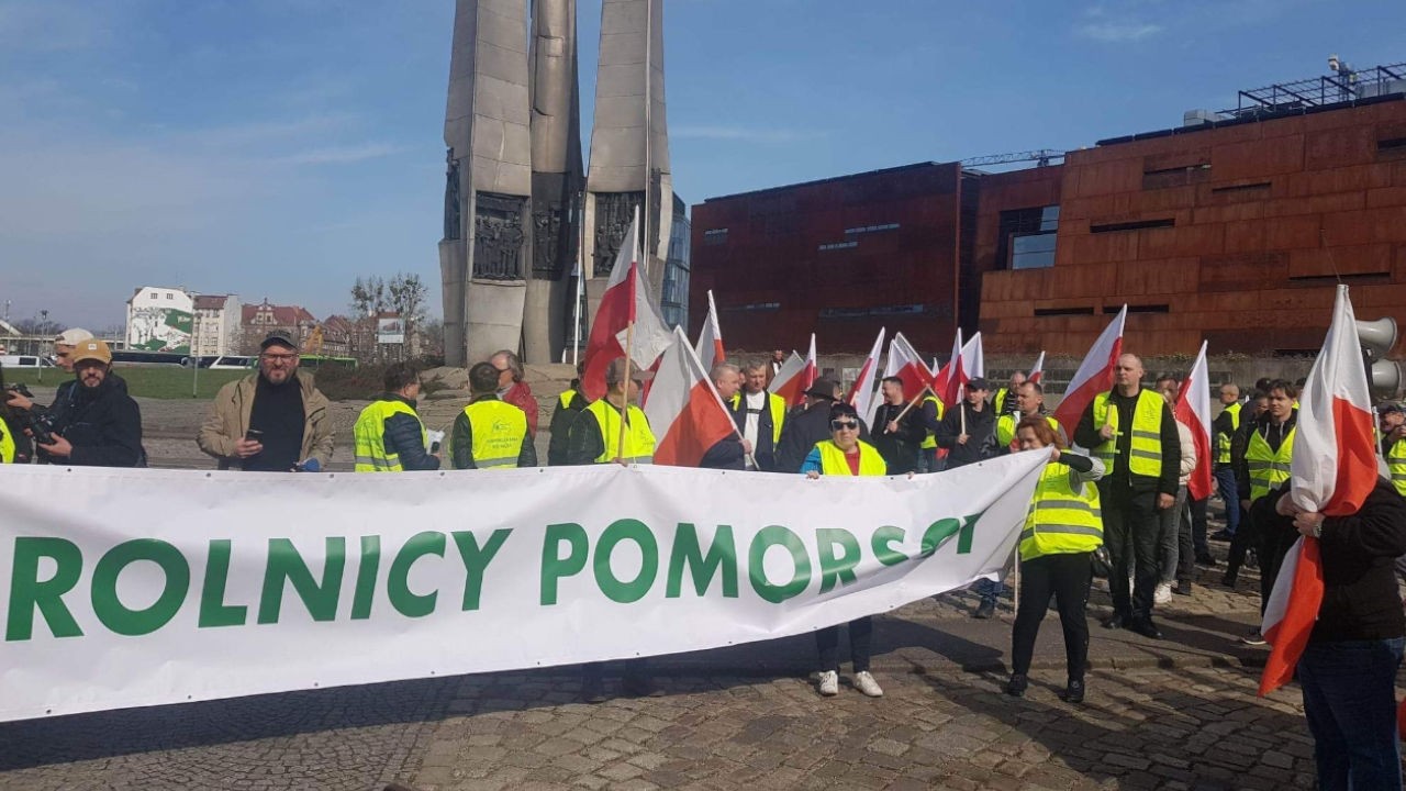 Protest rolników w Gdańsku. Demonstranci przeszli ulicami miasta