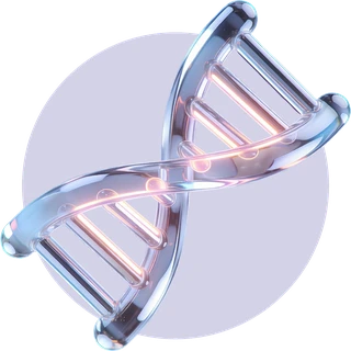 Glass DNA double helix icon for advanced diagnostics