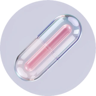 Glass capsule icon for medical therapies