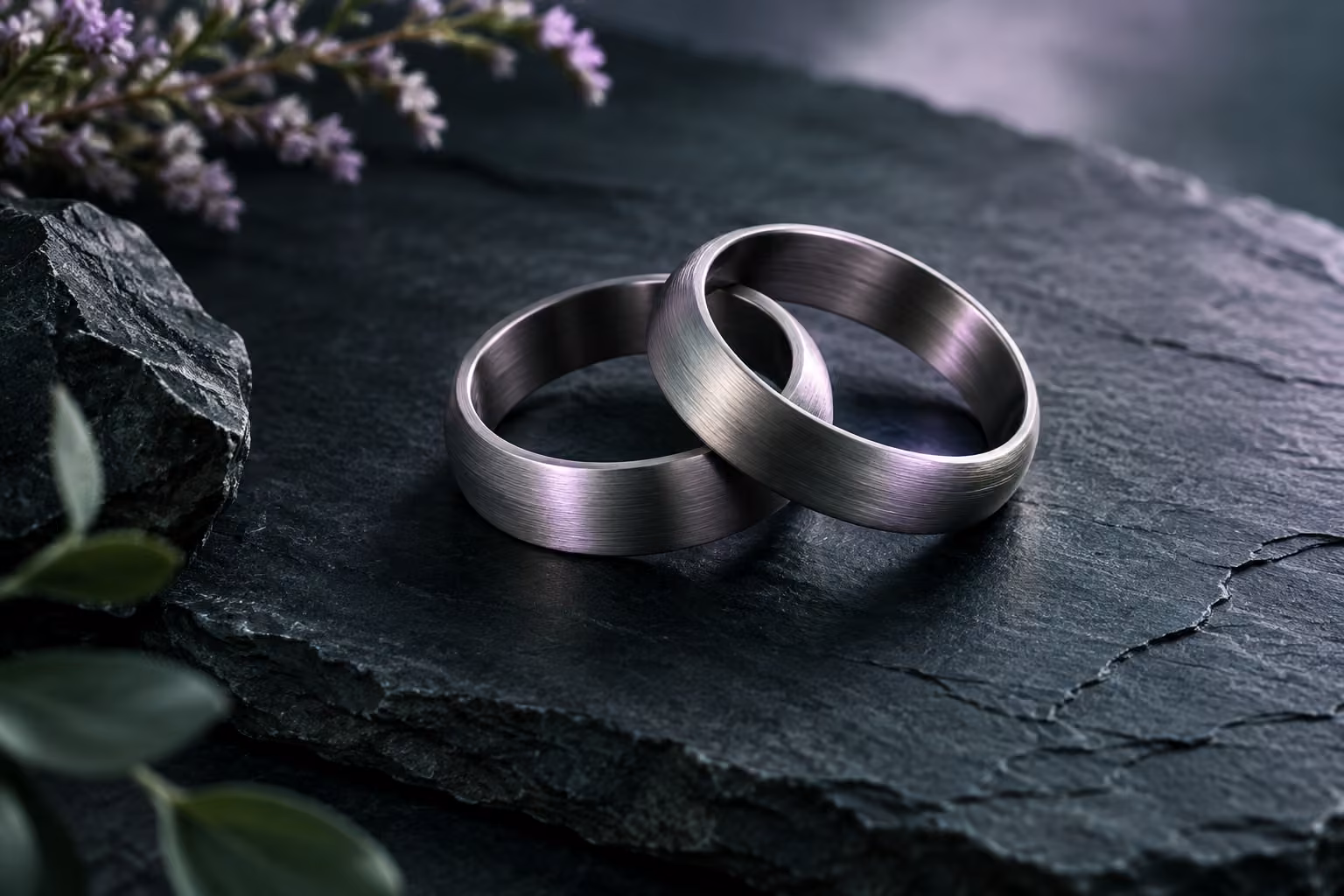Two linked metal rings