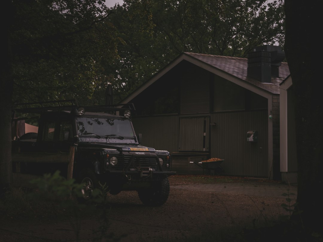 contractor service vehicle outside a house