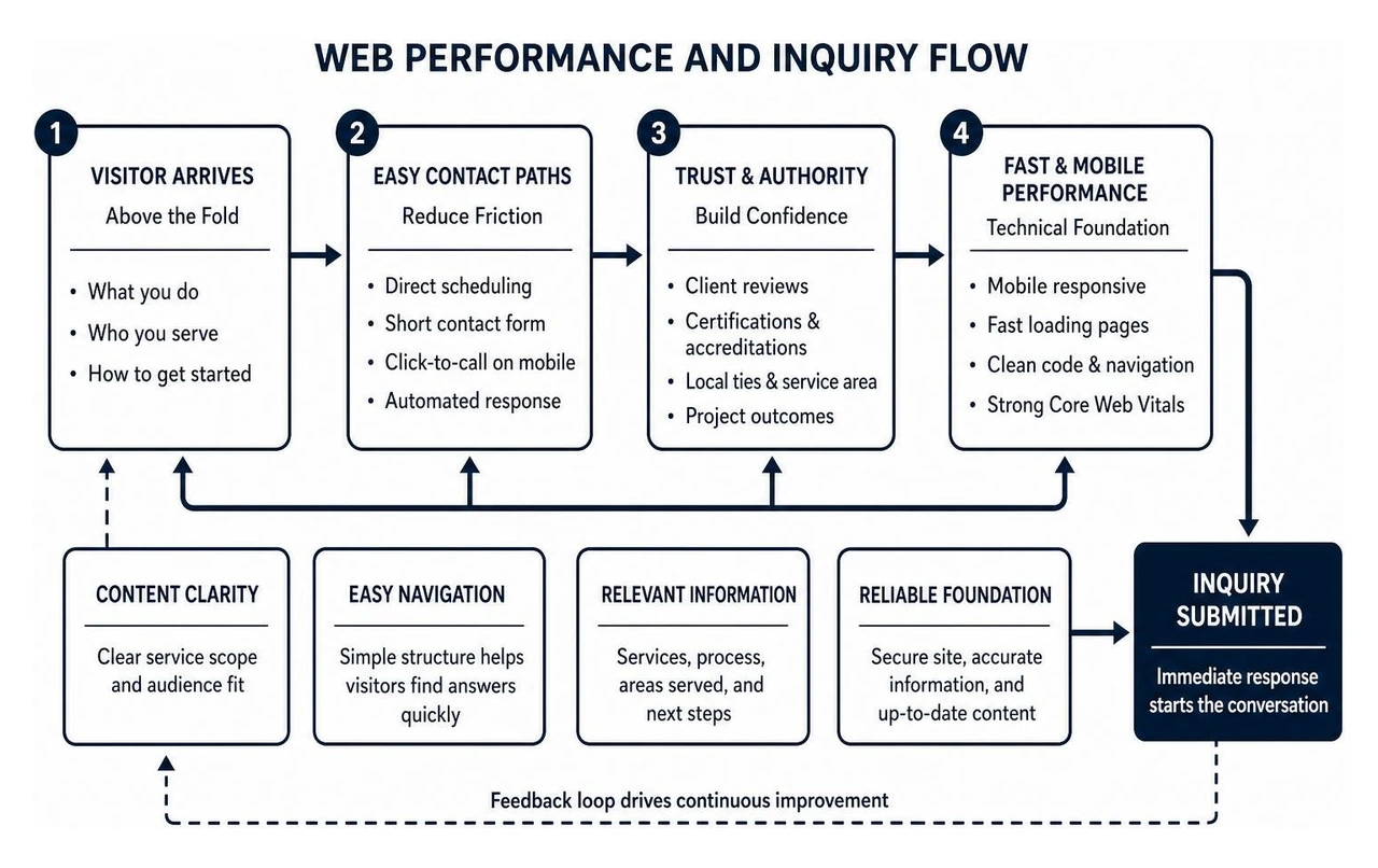 Web performance and inquiry flow diagram