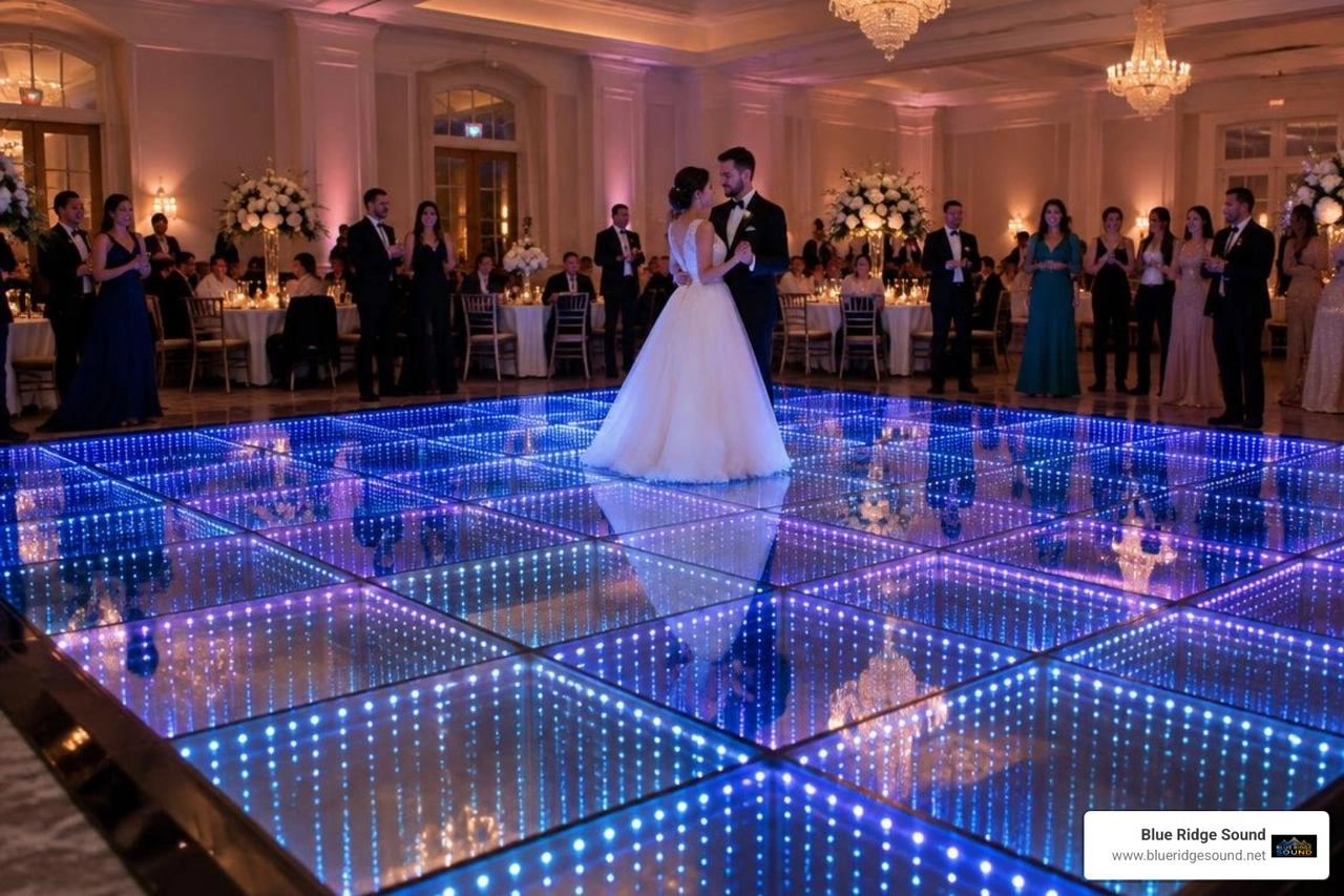 3D infinity mirror LED panels installed across an event space 3D infinity mirror LED panels installed across an event space