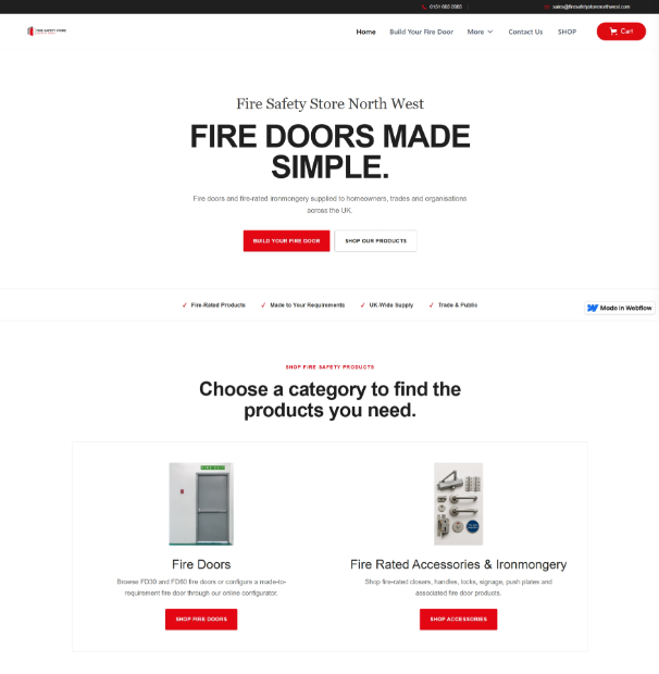 Fire Safety Store North West website