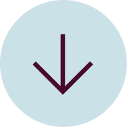 Dark purple arrow pointing downward within a light blue circular background.