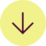 Dark purple downward arrow with a split tail inside a light yellow circular background.