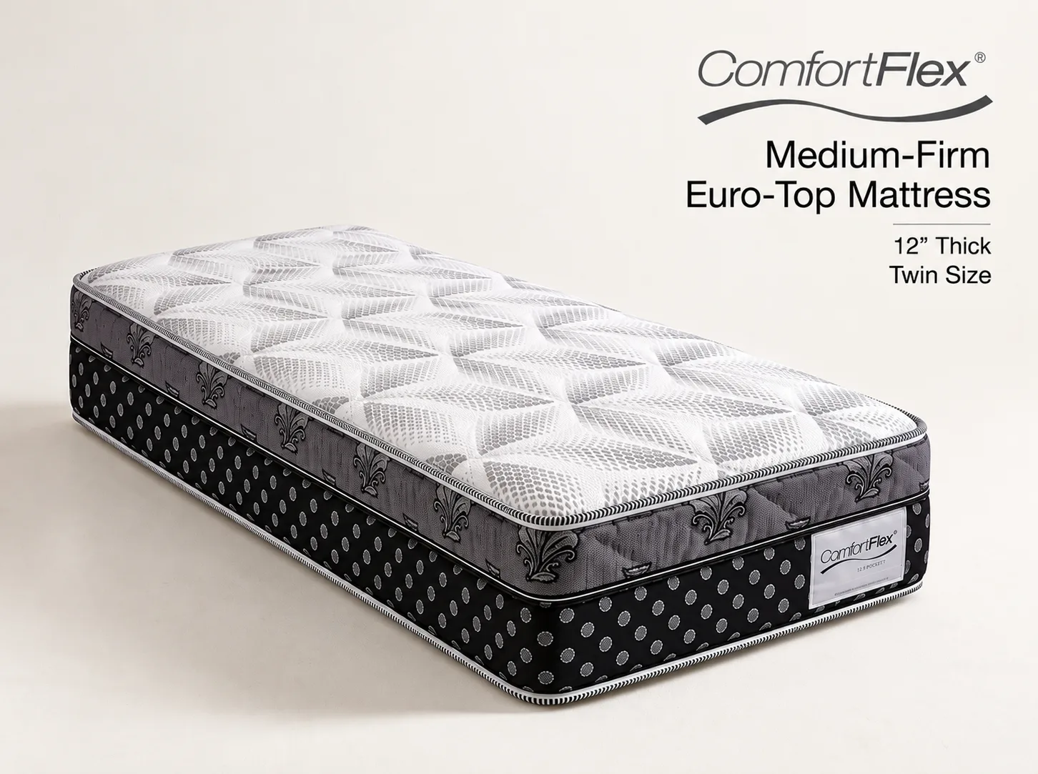 ComfortFlex Medium-Firm Euro-Top mattress, 12 inches thick