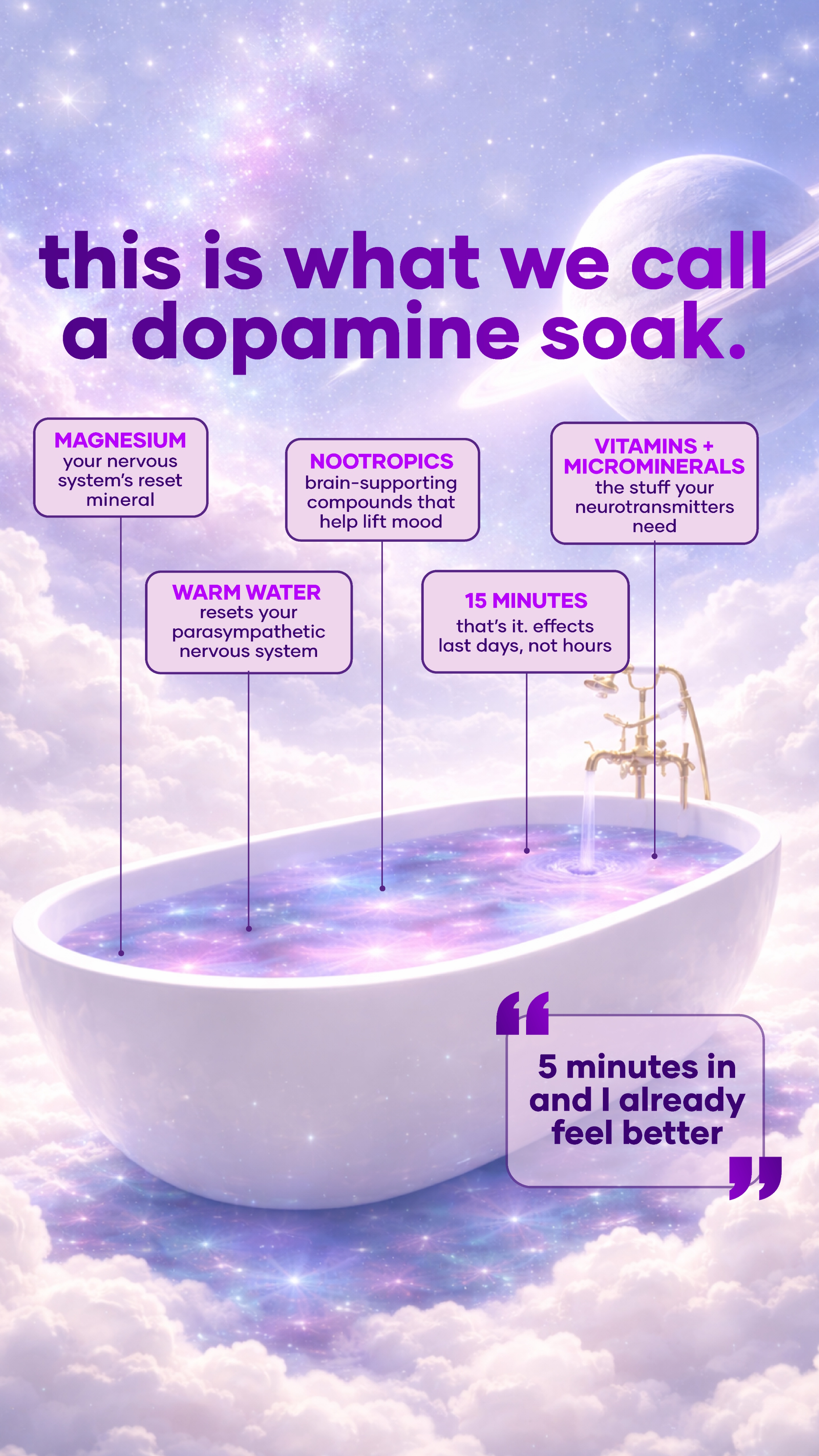 Purple bath soak creative