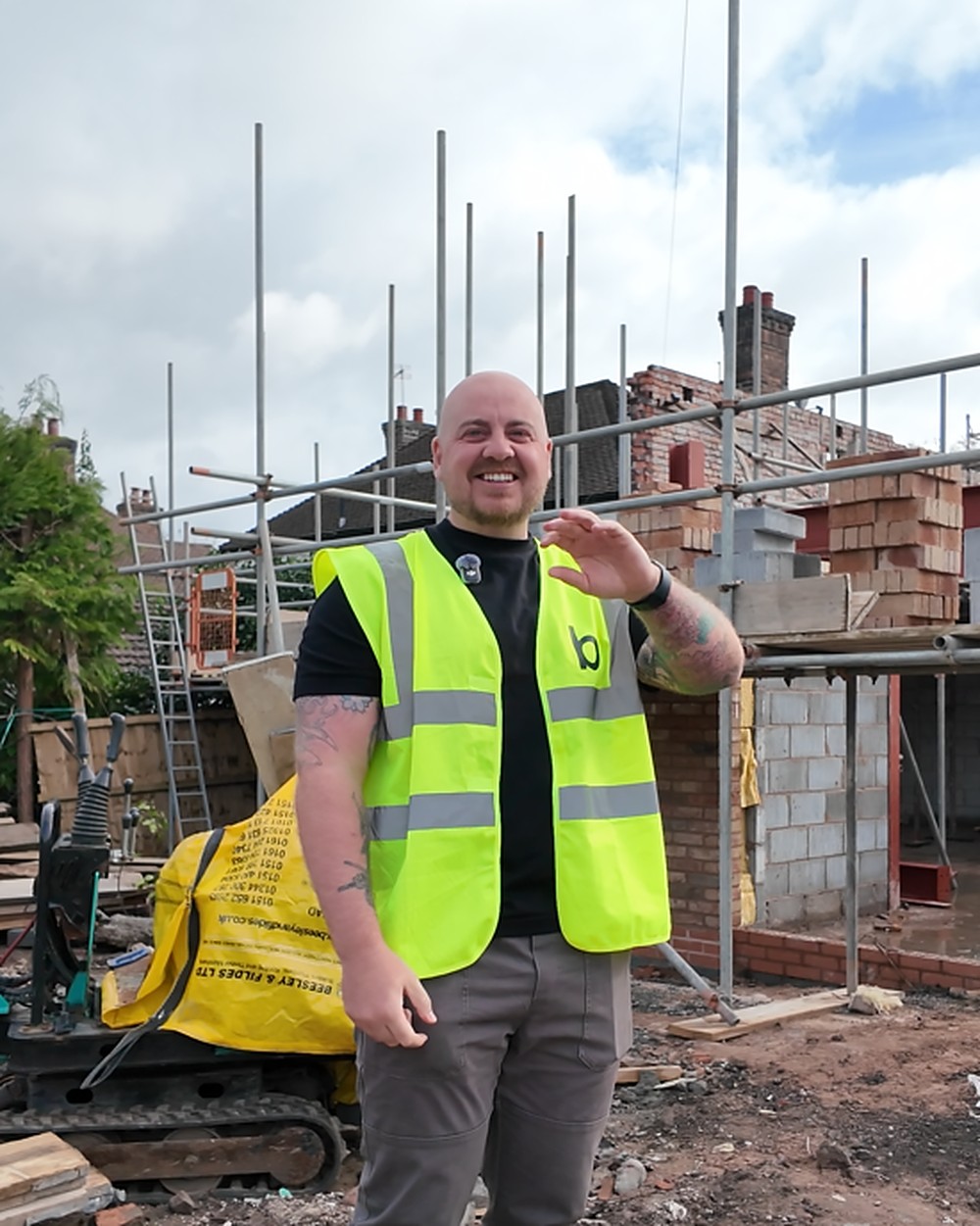 George Barr MCIAT, founder of Baltik, on site during construction
