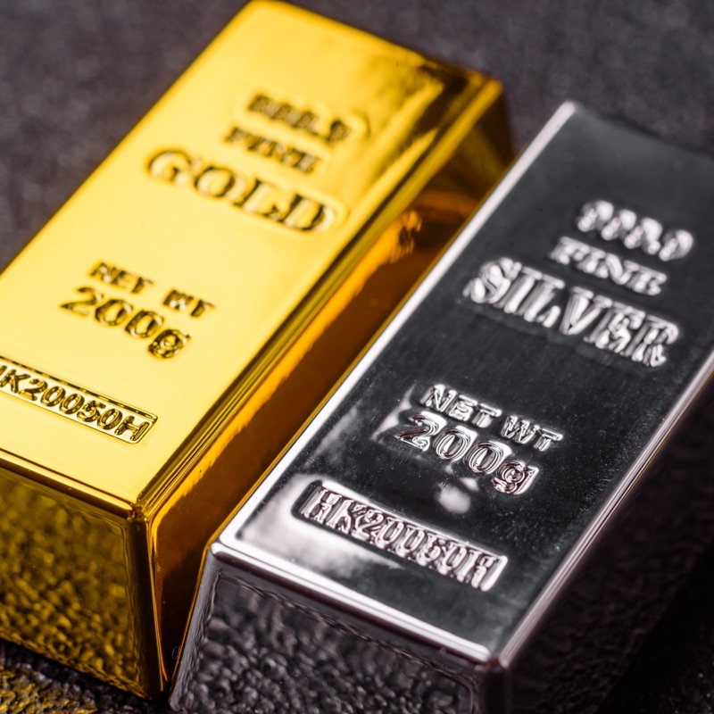 Gold and silver bars
