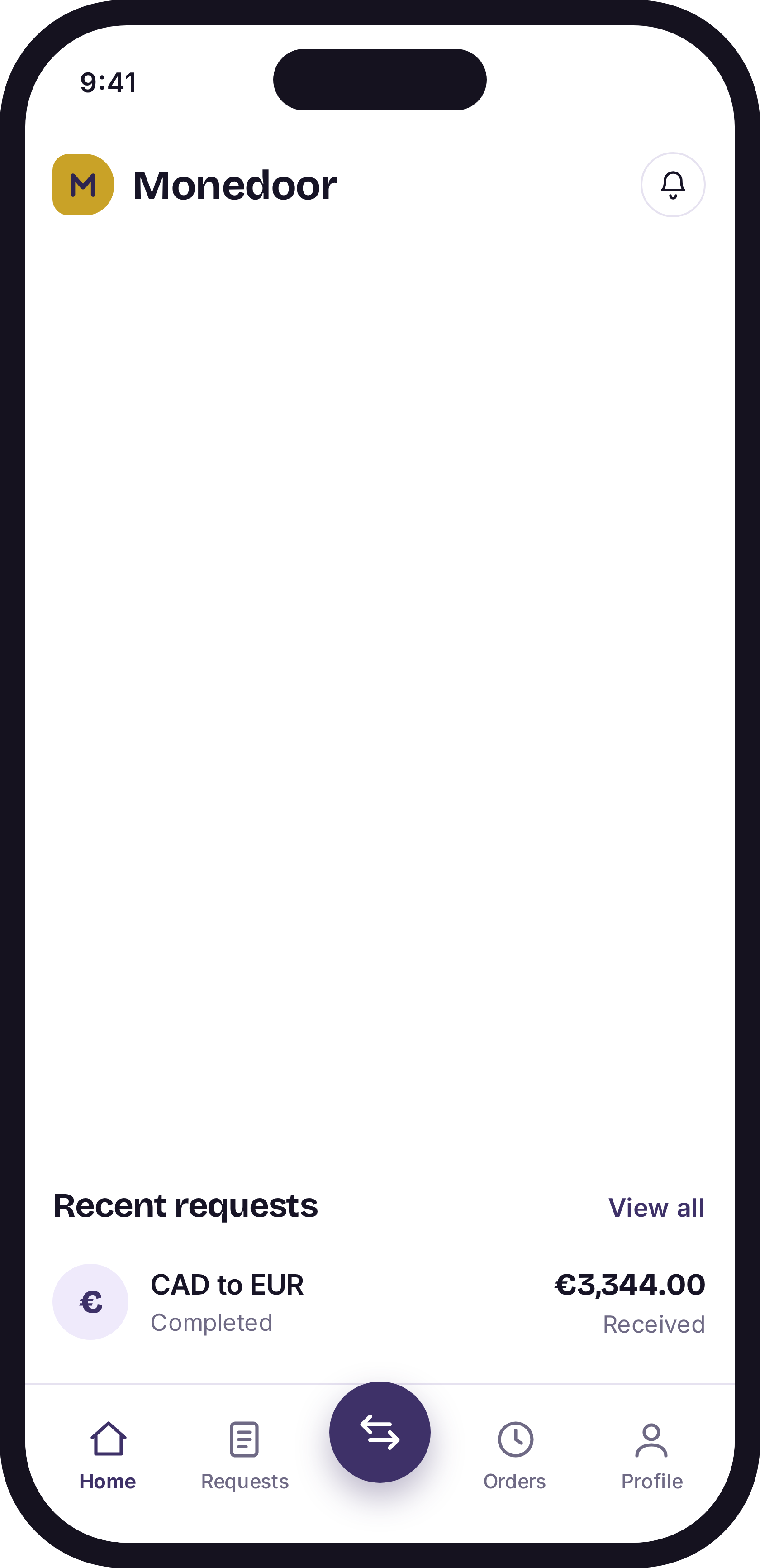 Monedoor app on a phone.