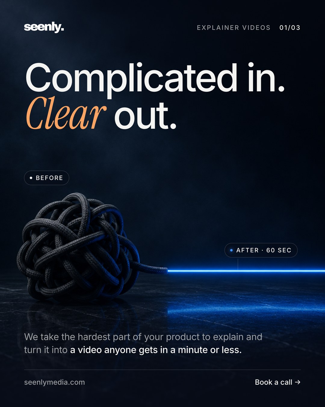 Seenly explainer launch: complicated in, clear out