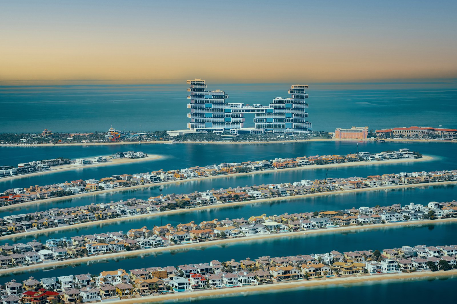 Palm Jumeirah coastline and waterfront developments