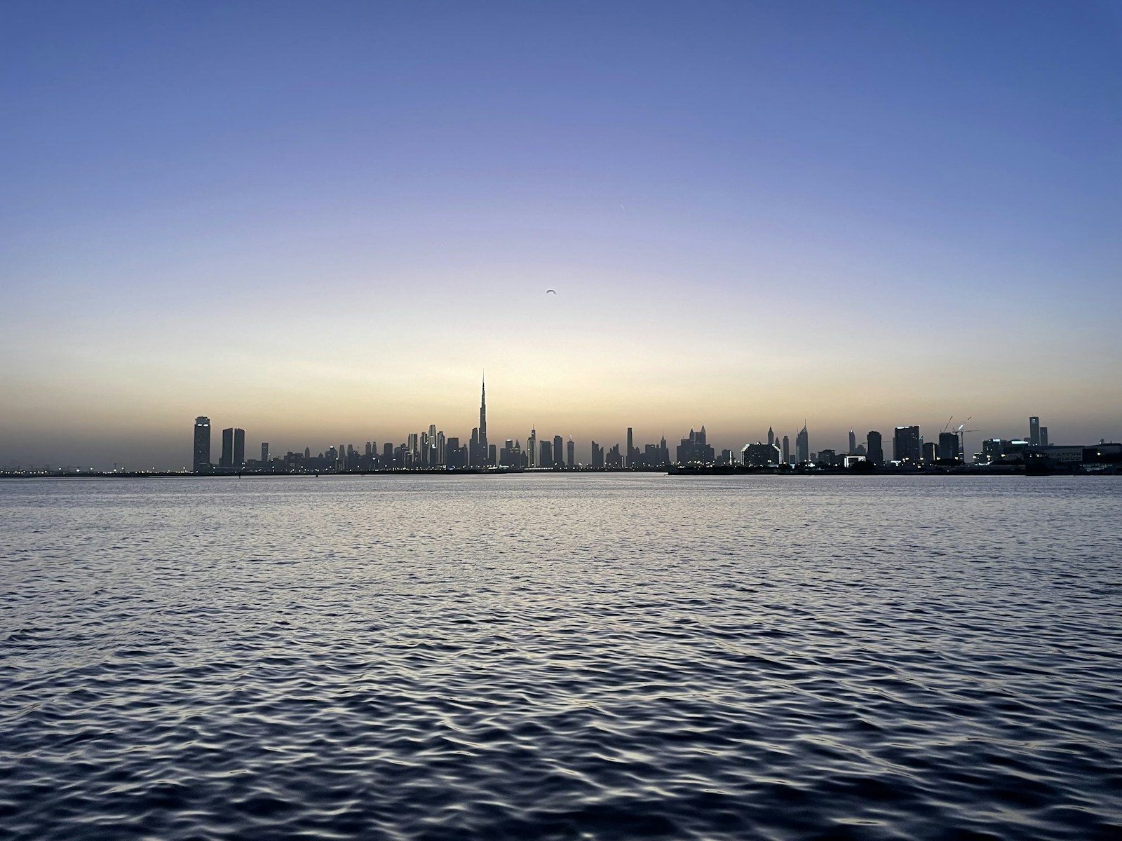 Evening view across the water from Creek Harbour