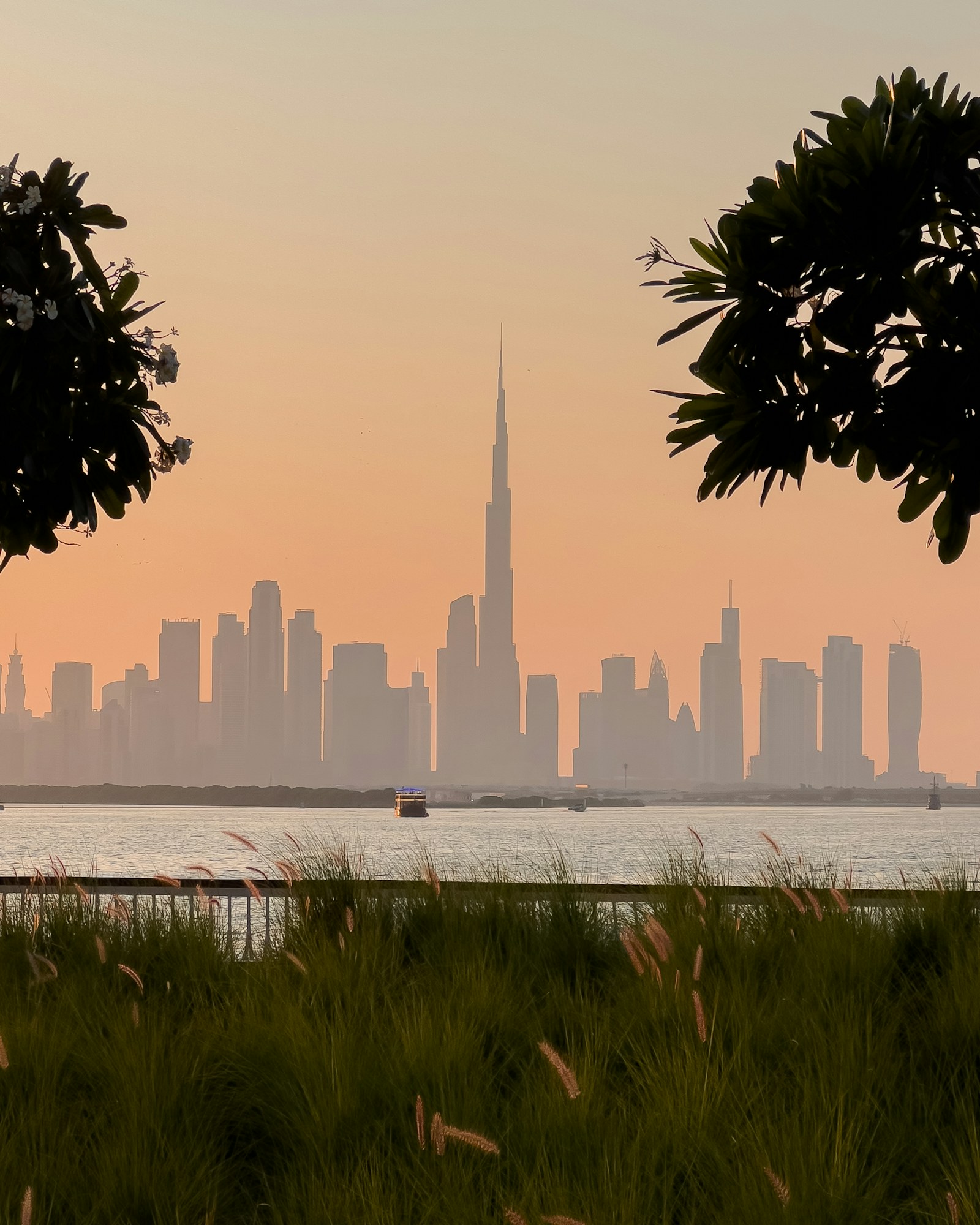 Dubai skyline viewed across the water from Creek Harbour