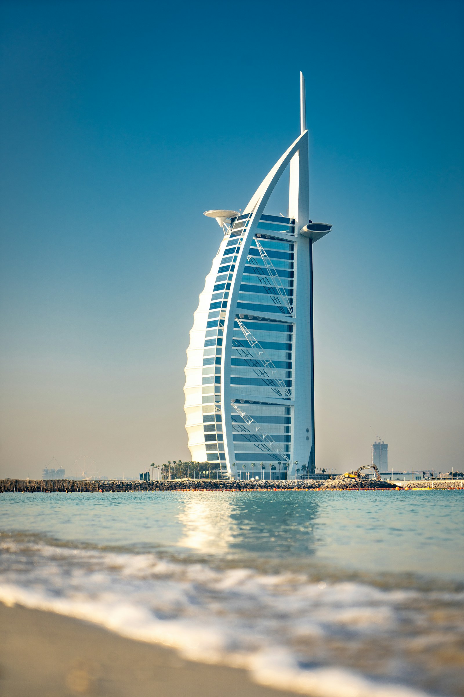 Burj Al Arab viewed from the beach in Dubai