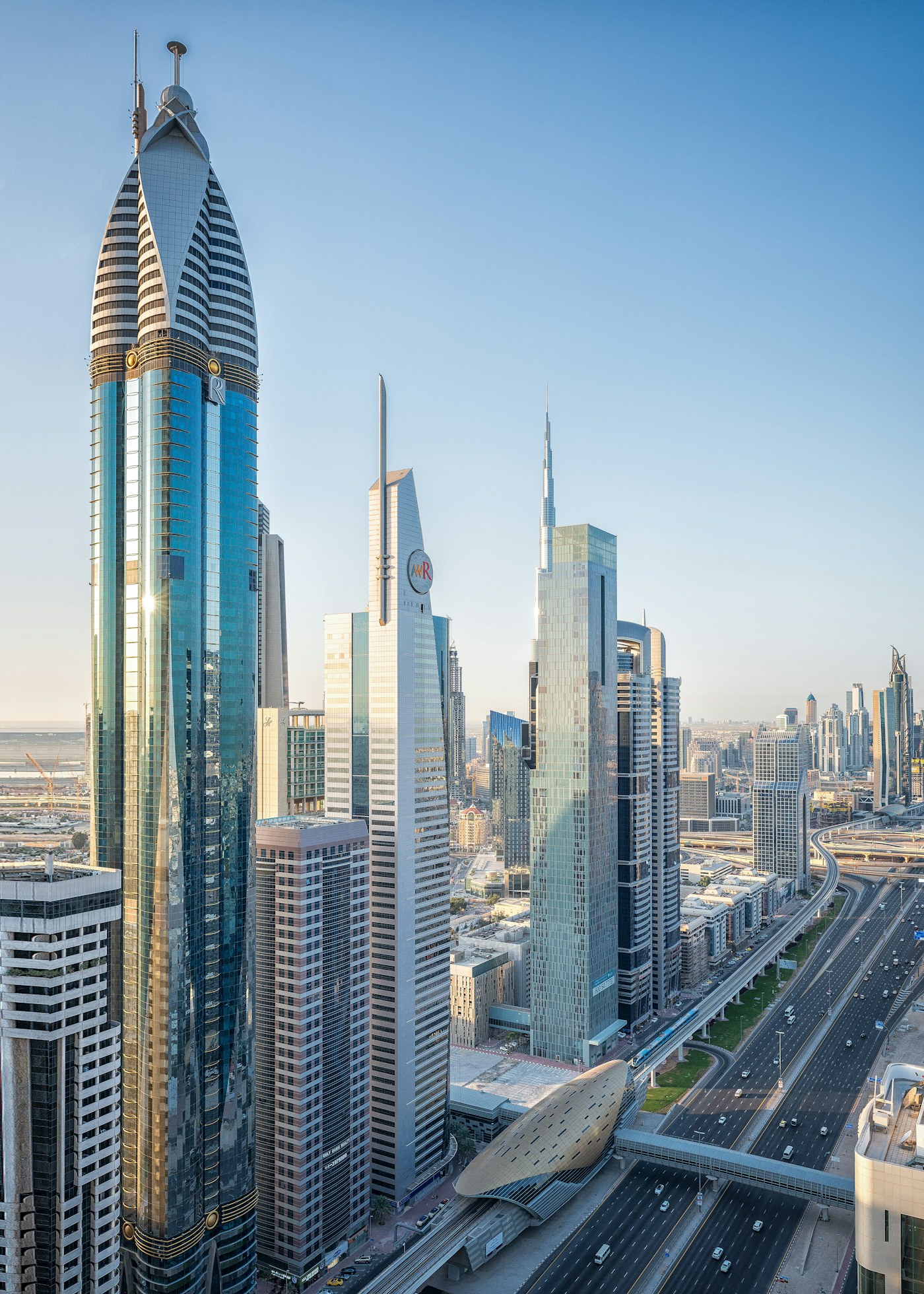 Aerial view of Dubai high-rise buildings