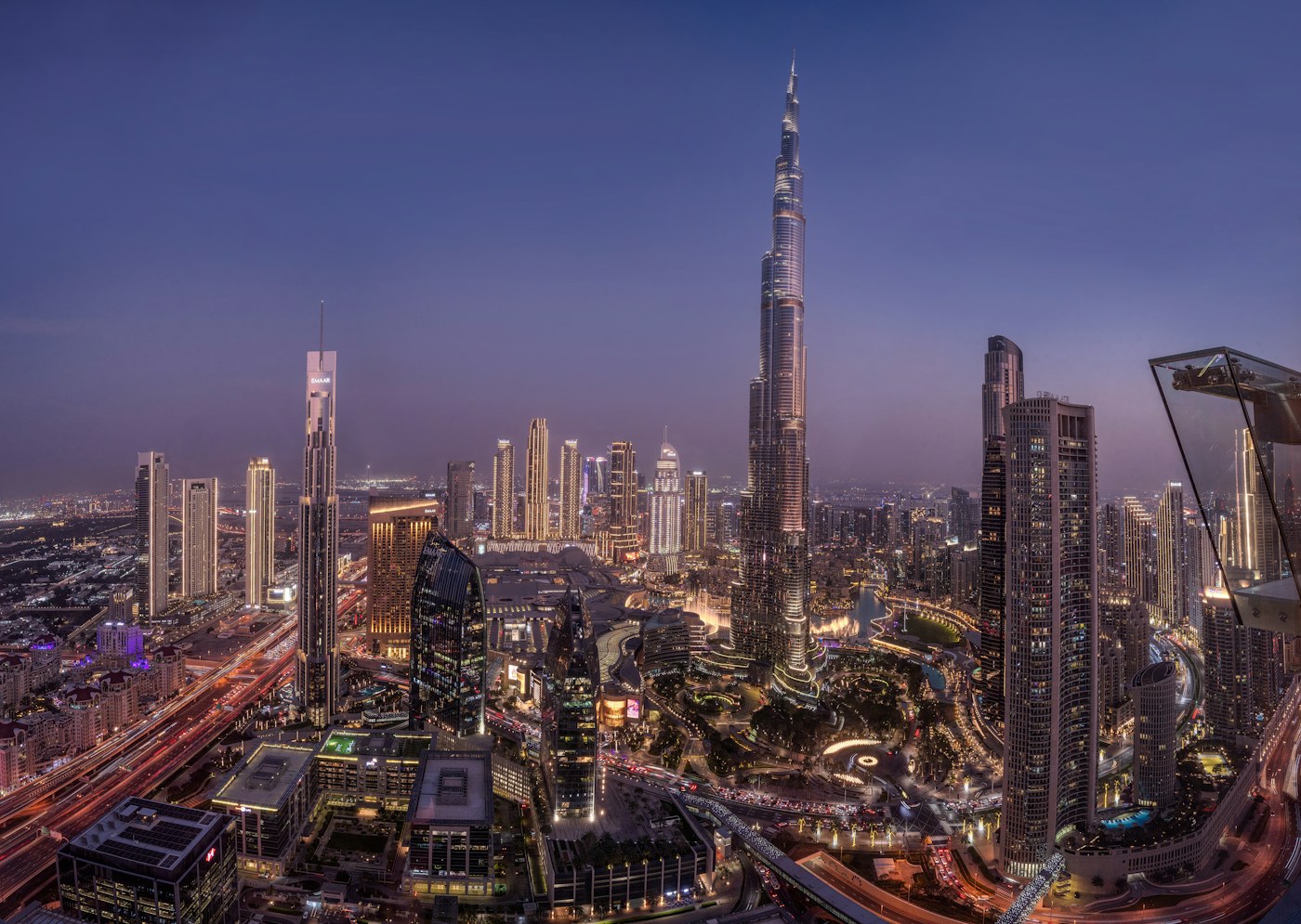 Dubai skyline from a high vantage point