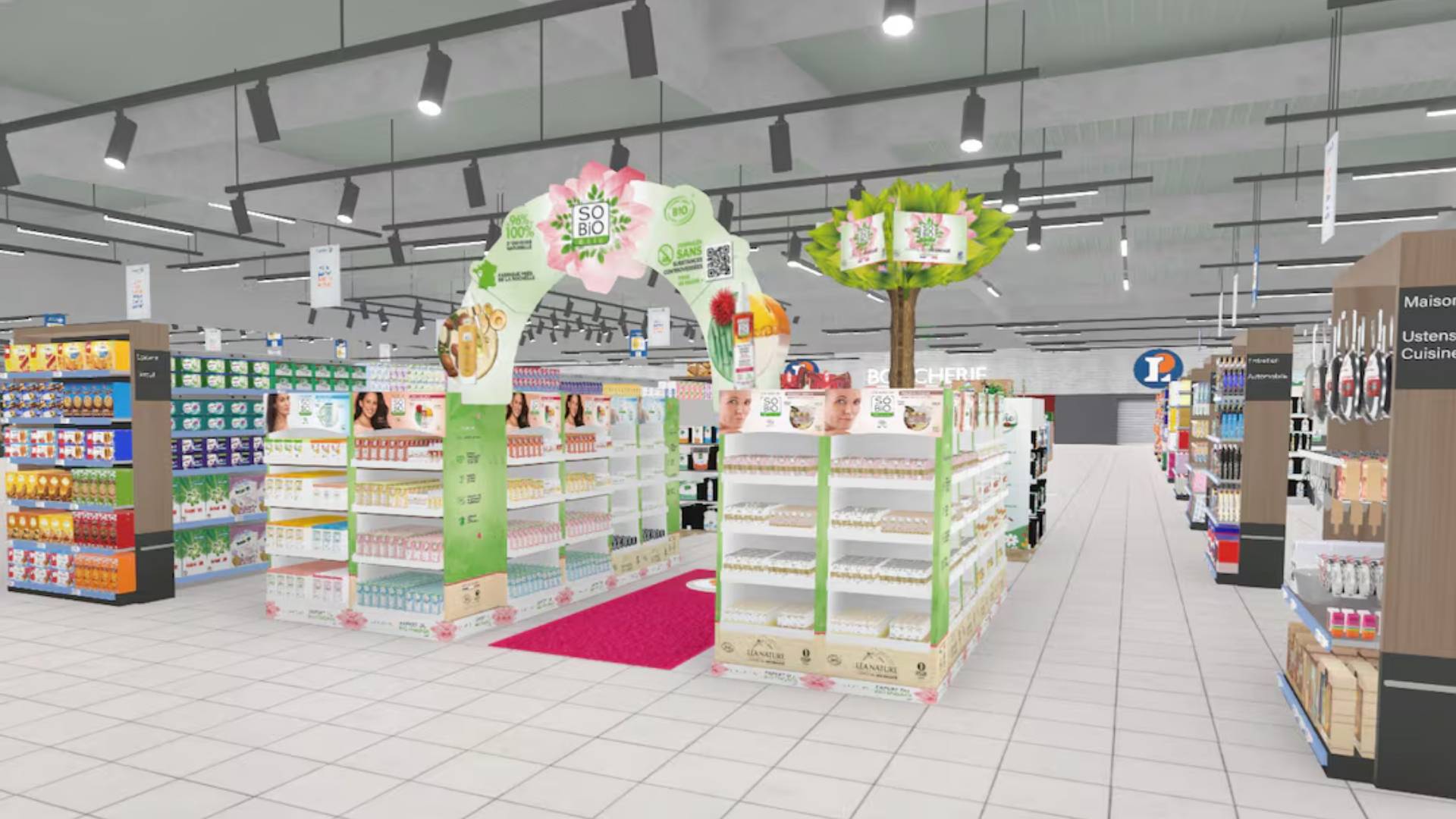 Léa Nature multi-aisle 3D planogram