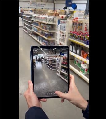 Modélisation sur tablette d'un rayon de supermarché