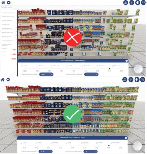 Planogramme VR de pâtes