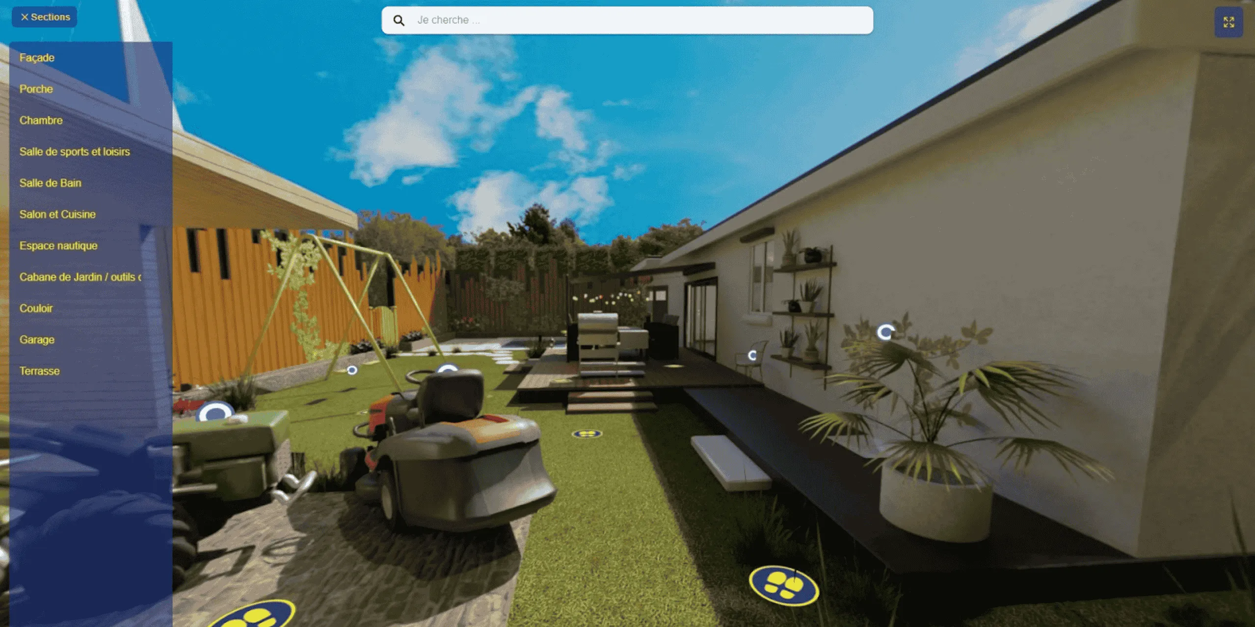 Logiciel VR d'un jardin