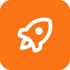 Icône orange de fusée
