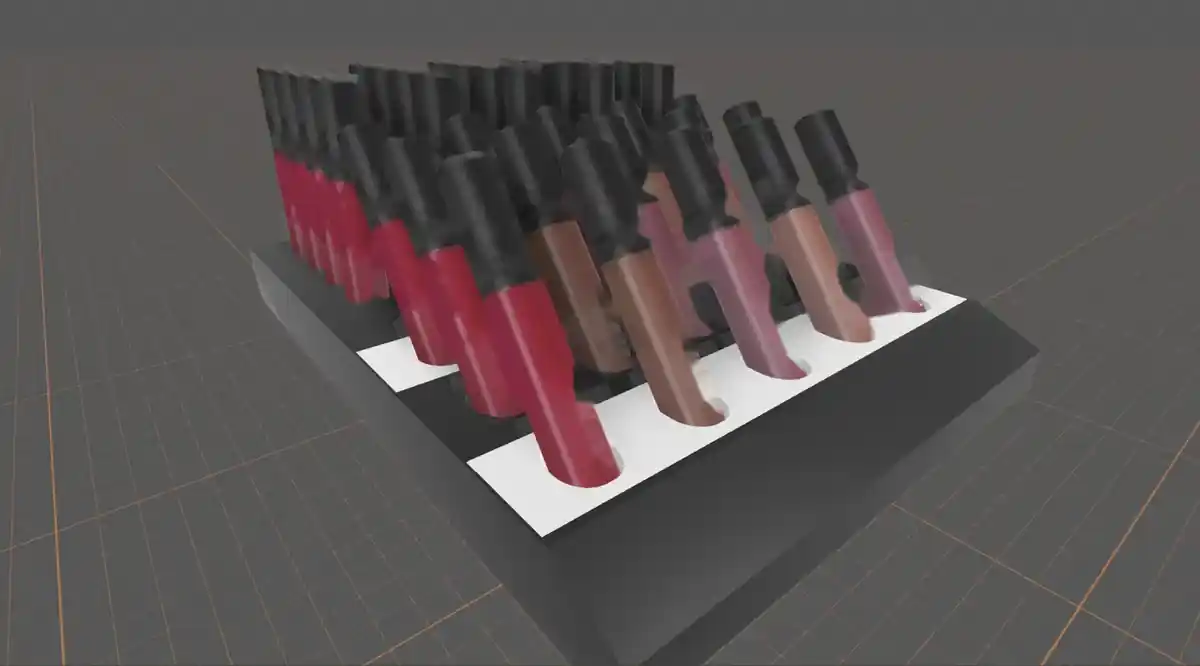 Module maquillage conçu dans Retail VR Module Editor