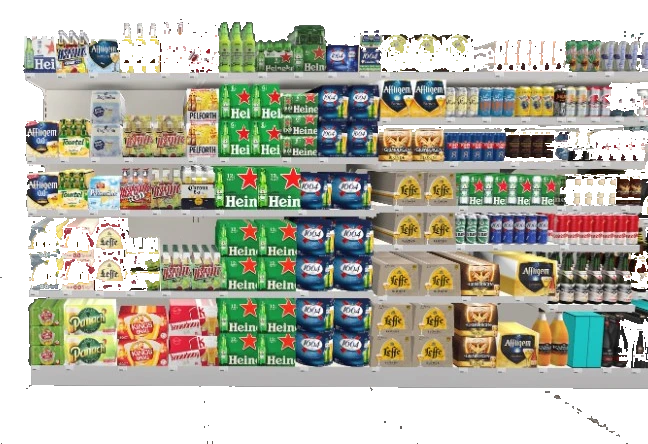 Packs de bières modélisés en 3D pour une étude shopper
