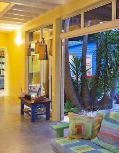 Brightly painted living room interior