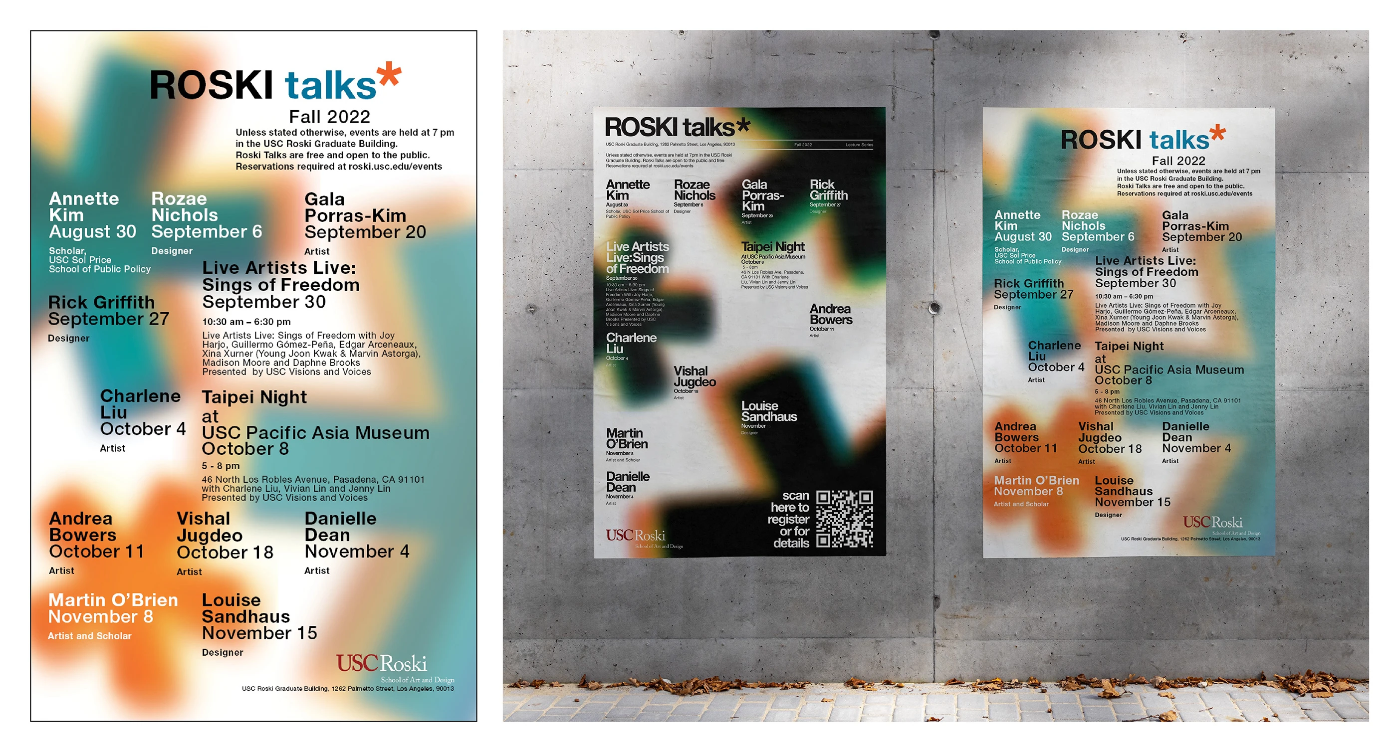 Final poster made with April Greiman, flat and on a wall